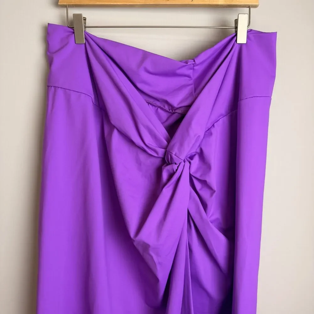 SKIMS Purple Recycled Swim Sarong Skirt Cover Up Size 4X NWT Violet